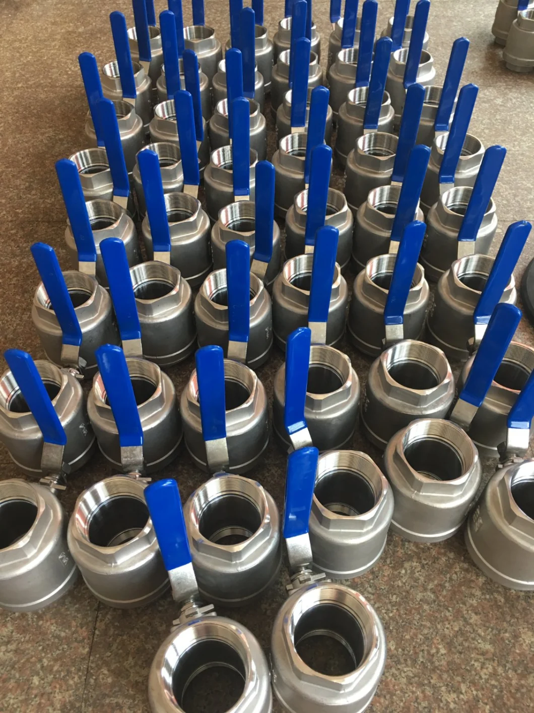 SS304 316 Stainless Steel Handle with Locking Internal Thread BSPP BSPT NPT 2PC Ball Valve